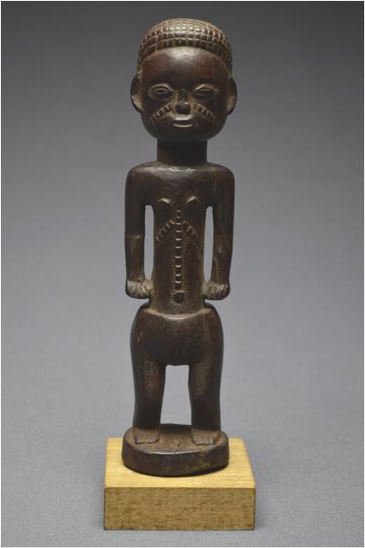 République Démocratique du Congo (ex Zaïre), Peuple Tabwa, Milieu du XXème siècle, Ancienne statuette anthropomorphe à patine sombre brillante 2