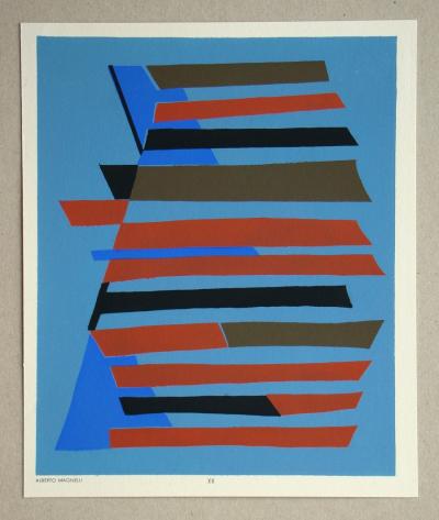 Alberto MAGNELLI (d’après) - Composition abstraite, 1952 - Pochoir en couleurs gouache 2