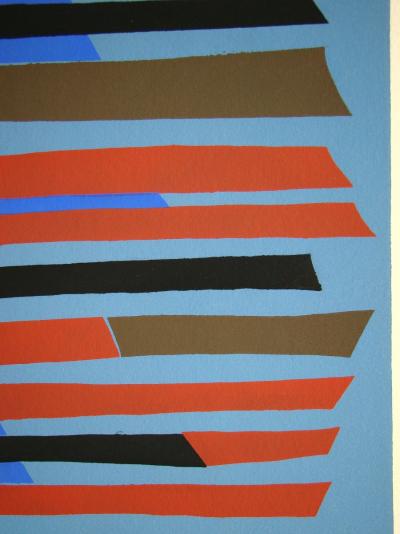 Alberto MAGNELLI (d’après) - Composition abstraite, 1952 - Pochoir en couleurs gouache 2