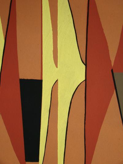 Alberto MAGNELLI (d’après) - Composition abstraite, 1952 - Pochoir en couleurs gouache 2