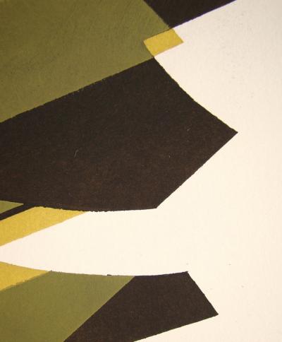 Silvano BOZZOLINI (d'après) - Composition abstraite, 1952 - Pochoir en couleurs gouache 2