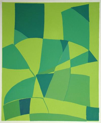 Cicéron DIAS (d'après) - Composition abstraite, 1952 - Pochoir en couleurs gouache 2