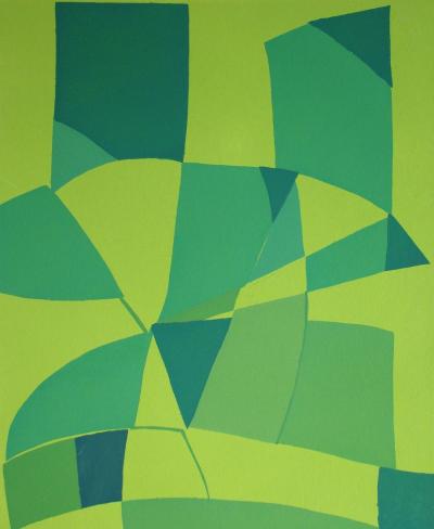 Cicéron DIAS (d'après) - Composition abstraite, 1952 - Pochoir en couleurs gouache 2