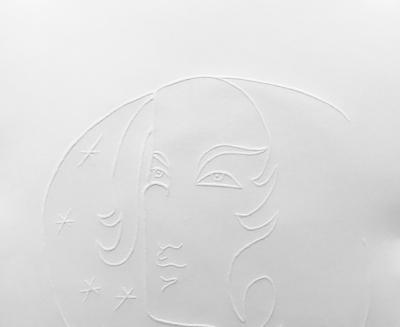 Jean COCTEAU (d’après) - Portrait, Circa 1960, Gaufrage original 2