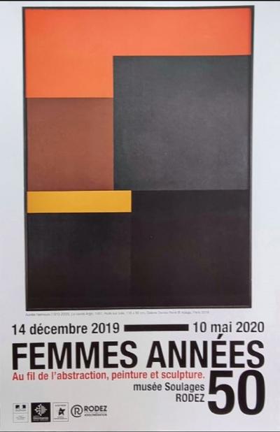 Aurélie Nemours (d’après) - Affiche d’exposition Femmes années 50 -  Impression d’art 2