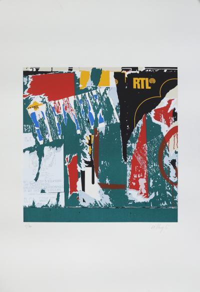Jacques VILLEGLE - Sans titre, 1970 - Sérigraphie signée au crayon 2