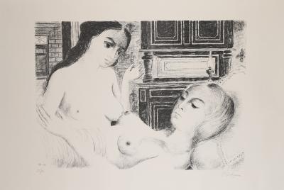 Paul DELVAUX - Le sommeil, 1970 - Lithographie signée au crayon 2
