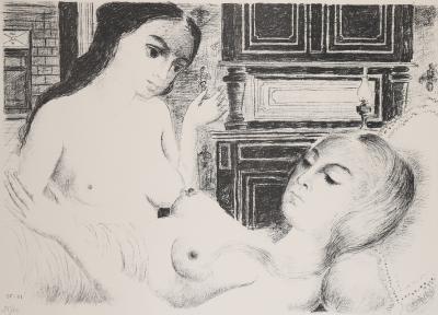 Paul DELVAUX - Le sommeil, 1970 - Lithographie signée au crayon 2