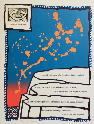 Pierre ALECHINSKY - Ainsi ne soit-il pas, 1986 - Lithographie et eau-forte originale signée au crayon 2