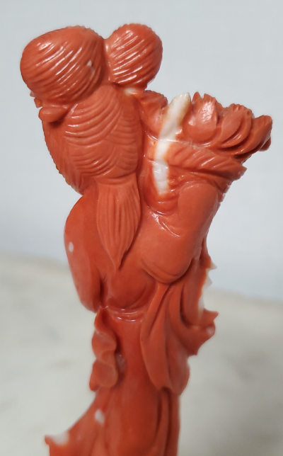 Sculpture En Corail Rouge - XIX/xxème 2
