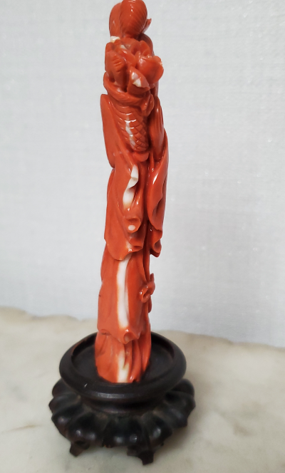 Sculpture En Corail Rouge - XIX/xxème 2