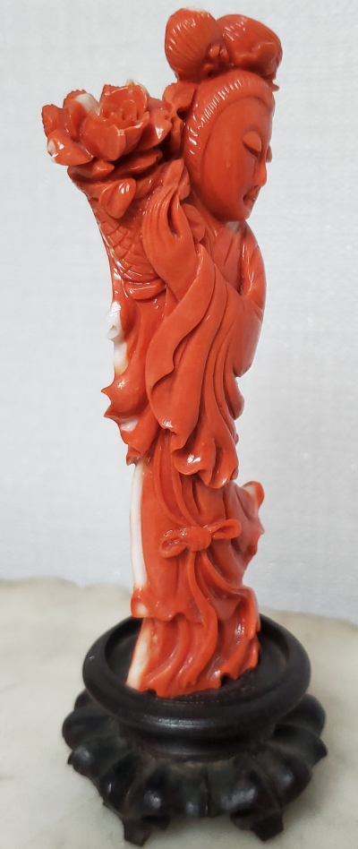 Sculpture En Corail Rouge - XIX/xxème 2
