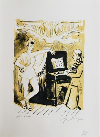 Yves BRAYER - Le pianiste au foyer de la danse, 1969 - Lithographie signée au crayon 2