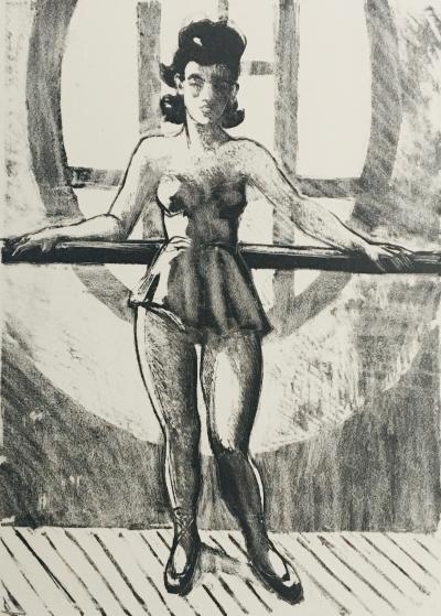 Yves BRAYER - Danseuse appuyée à la barre, 1969 - Lithographie signée au crayon 2