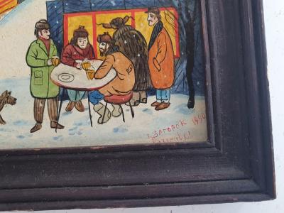 BAROPOK - Ville Russe sous la neige 1990 -  tableau signé 2