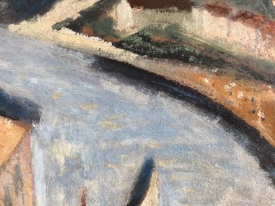 Robert SIMON - ÈZE ,1952 - Huile sur panneau marouflée sur toile signée 2
