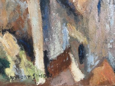 Robert SIMON - ÈZE ,1952 - Huile sur panneau marouflée sur toile signée 2