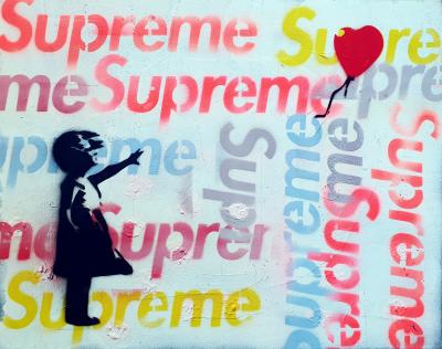 SPACO - Girl Banksy Supreme , 2024 -  peinture pop street art 2