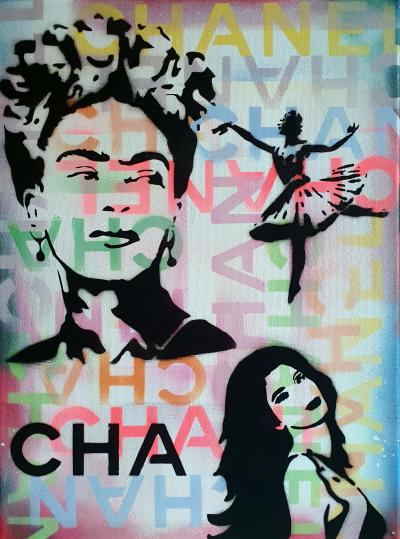 SPACO - Miss tic Frida Banksy, 2024 - Pop street art painting 2