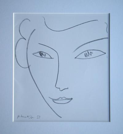 Henri MATISSE (d’après) - Visage, 1981 - Lithographie signée et datée 2