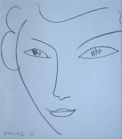 Henri MATISSE: The woman with green eyes, signed lithograph