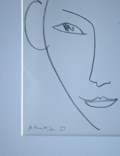 Henri MATISSE (d’après) - Visage, 1981 - Lithographie signée et datée 2