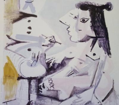Pablo Picasso d’après) - Le peintre et son modèle, 1996 - Affiche originale 2