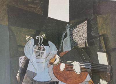 Georges Braque (d’après) - Nature morte au compotier, bouteille et mandoline, 1930 - Affiche lithographique 2