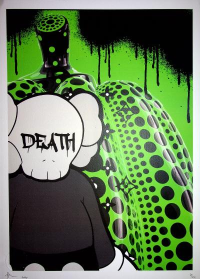 Death NYC - Kaws with Green Murakami - Sérigraphie originale signée 2