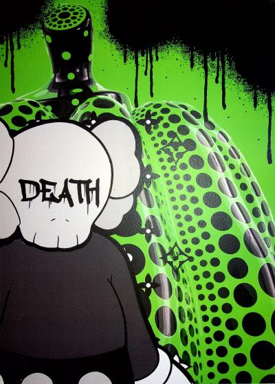 Death NYC - Kaws with Green Murakami - Sérigraphie originale signée 2