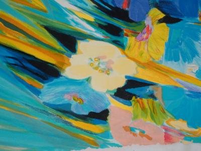 Claude HEMERET : Jardin en fleur - Lithographie Originale Signée 2
