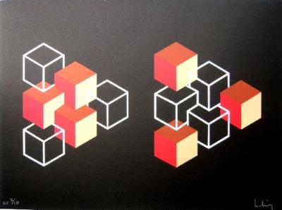 Josep MOLINS - Falsaciones del triangulo de Penrose 5, Lithographie signée 2003 2