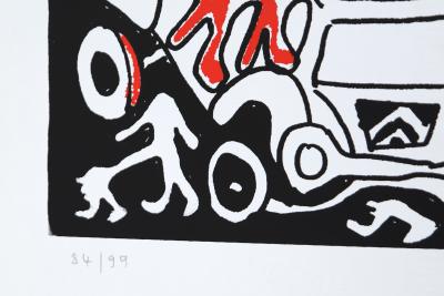 Yvon TAILLANDIER - Composition aux personnages (3), 1990 - Sérigraphie signée au crayon 2