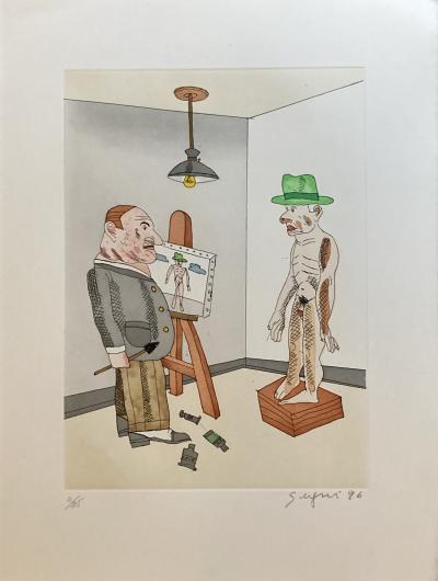 Antonio SEGUI - Le chapeau de Juanito 4, 1996, gravure aquarellée 2