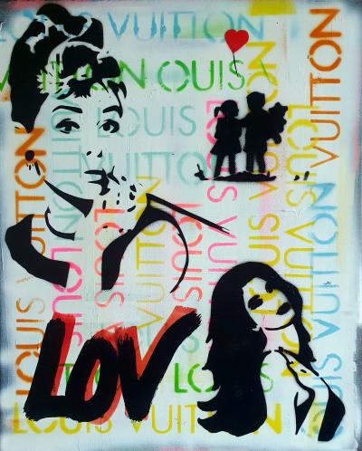 SPACO - Audrey Hepburn Miss tic Banksy, 2024 - Peinture pop street art 2
