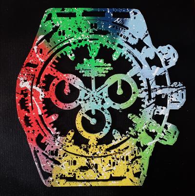 SPACO - rolex daytona Colors, 2024 - Tableau pop street art 2