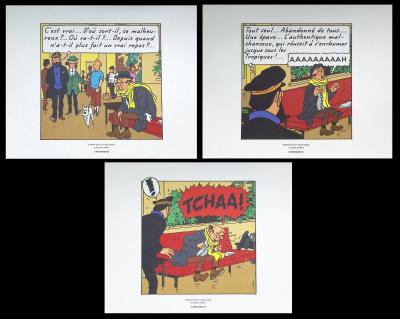HERGE : TINTIN Vol 714 pour Sydney, 2011, 3 lithographies Ex Libris 2