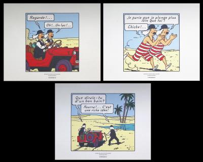 HERGE :  TINTIN au pays de l’or noir, 2011 - 3 lithographies Ex Libris 2