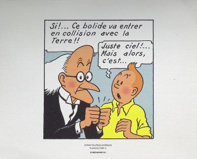 HERGE :  L’étoile mystérieuse, 2011, 3 lithographies Ex Libris 2