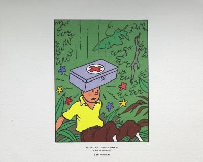 HERGE : Les cigares du Pharaon, 2011, 3 lithographies Ex Libris 2