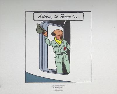 HERGE : Objectif Lune, 2011, 3 lithographies Ex Libris 2