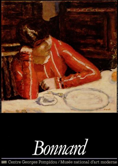 Pierre Bonnard, Le corsage rouge - affiche originale, 1984 2