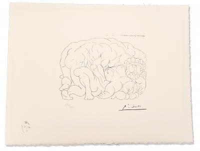 Pablo Picasso (d’après), L’étreinte (II), lithographie originale signée, numérotée, 1973 2