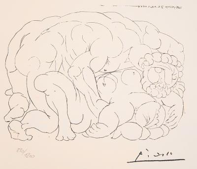 Pablo Picasso (d’après), L’étreinte (II), lithographie originale signée, numérotée, 1973 2