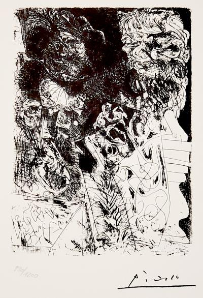 Pablo Picasso (d’après), La tête de Rempirmadt -  lithographie signée, numérotée, 1973 2