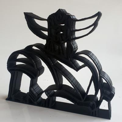 SpyDDy -  Goldorak noir  , 2024 - Sculpture pop street art 2