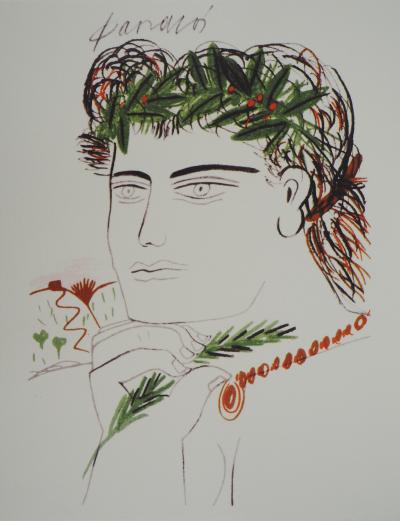 Alekos FASSIANOS : Jeune homme à la couronne d’olivier, Lithographie signée 2