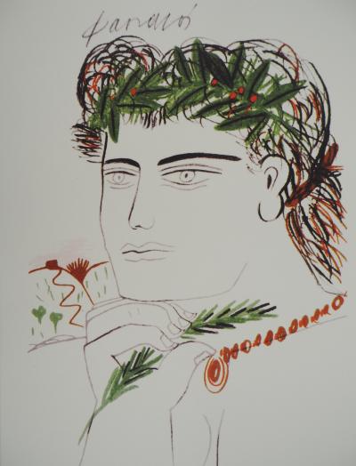 Alekos FASSIANOS : Jeune homme à la couronne d’olivier, Lithographie signée 2
