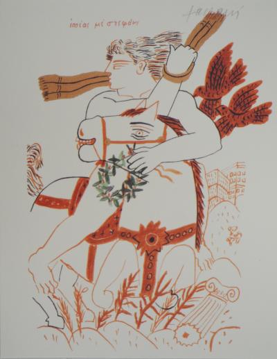 Alekos FASSIANOS : Jeux Olympiques, le cavalier victorieux, Lithographie signée 2