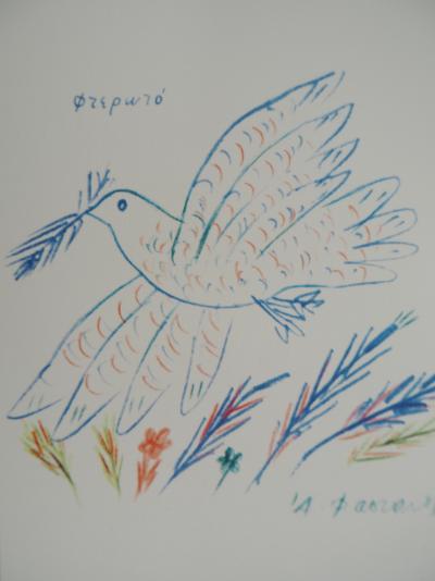 Alekos FASSIANOS : Colombe de la Paix, Lithographie signée 2